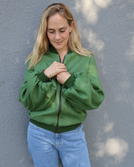 Linen Bomber Jacket